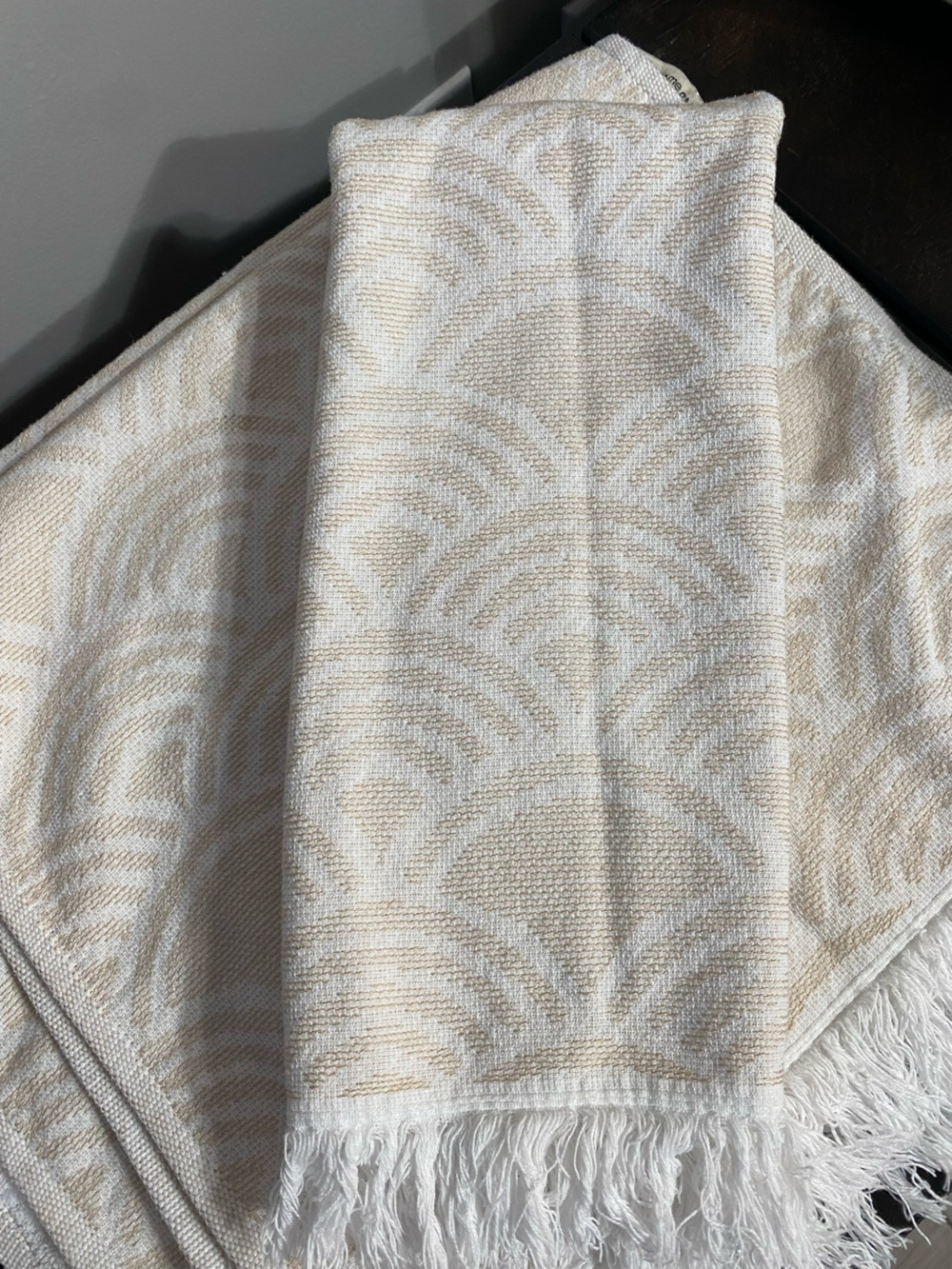 Turkish Cotton Hand Towels
Sea me at home
Beige khaki and white
Fringe
Seashell